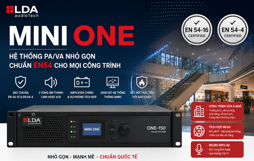 MINI ONE: Âm thanh chuẩn EN54