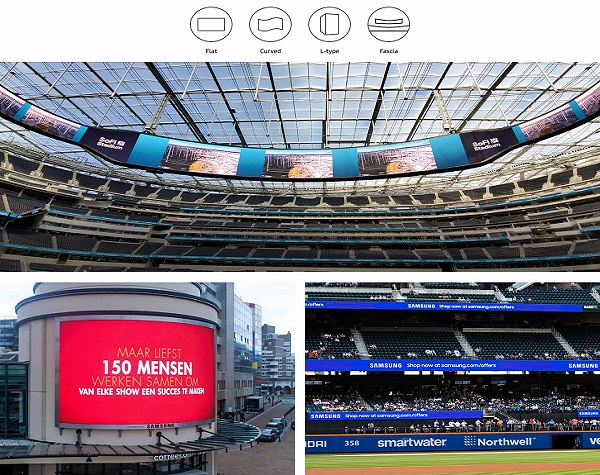 màn hình sân vận động có thể dễ dàng thiết kế và uốn cong